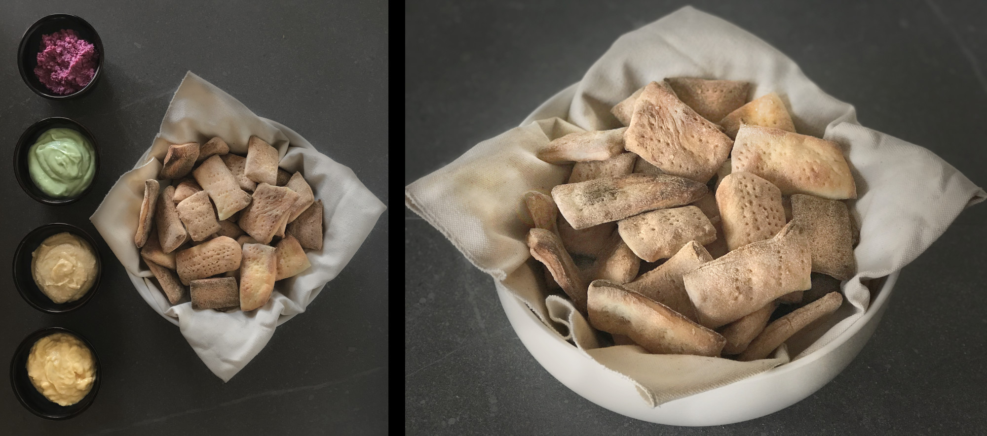 White dough pillow crackers